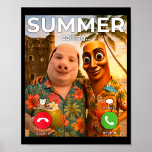 Affiche Pourriture cérébrale john pork drôle vacances d'ét