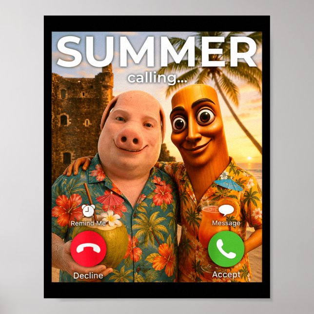 Affiche Pourriture cérébrale john pork drôle vacances d'ét (Devant)