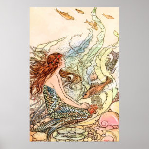 Affiche Poursuivre les arcs-en-ciel Nager avec les sirènes