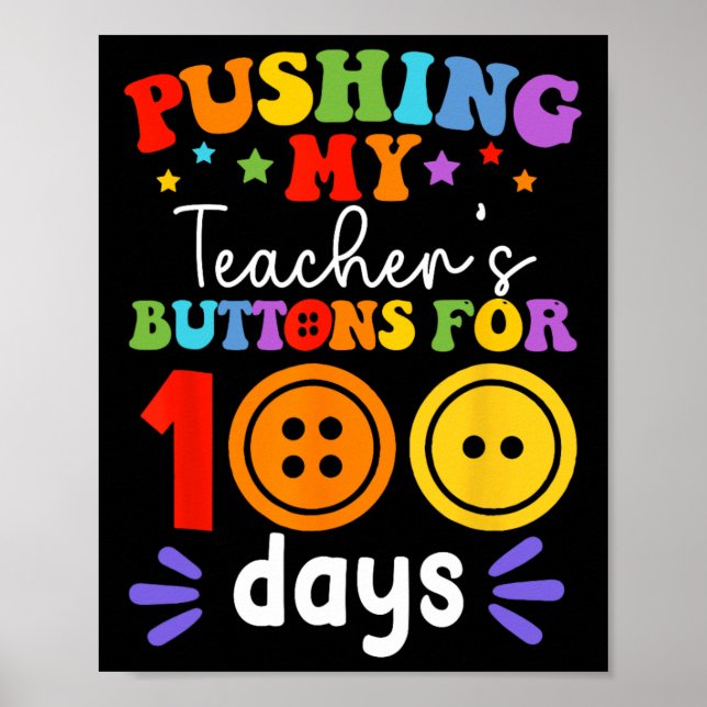 Affiche Pousser les boutons de mon enseignant pendant 100  (Devant)