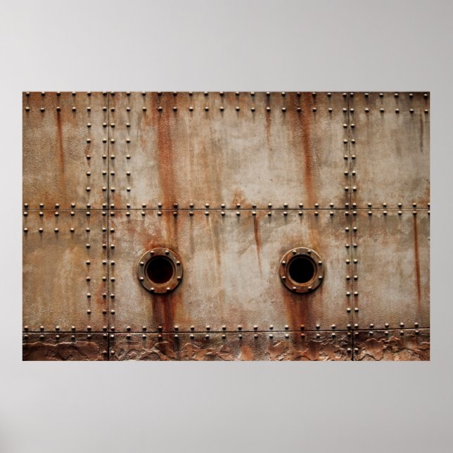 AFFICHE POUSSIÈRE ET TEXTURE SUR LES CÔTÉS EN PLAQUE MÉTAL (Devant)