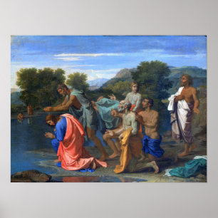 Affiche Poussin - Baptême Du Christ