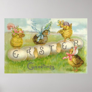 Affiche Poussin de Champ de Pâques