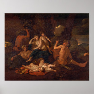 Affiche Poussin - Enfance De Bacchus