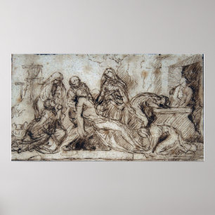 Affiche Poussin - La Mise au Tombeau