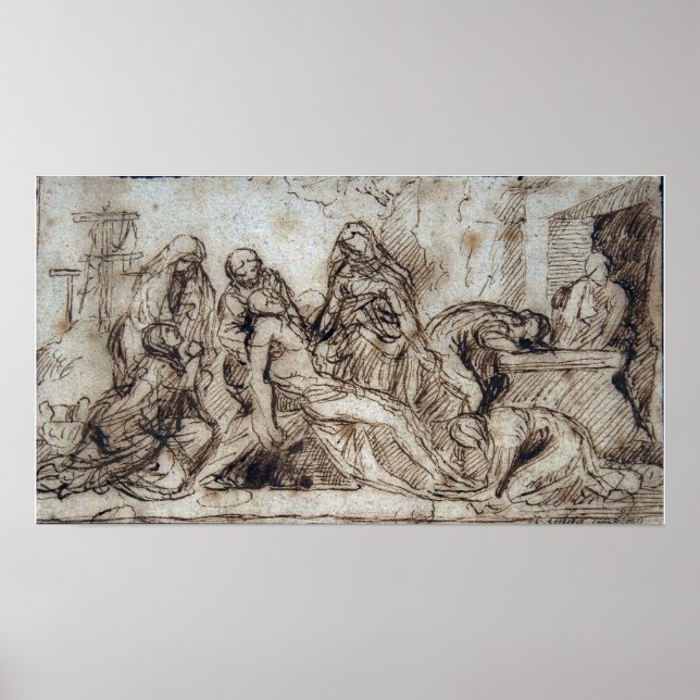 Affiche Poussin - La Mise au Tombeau (Devant)