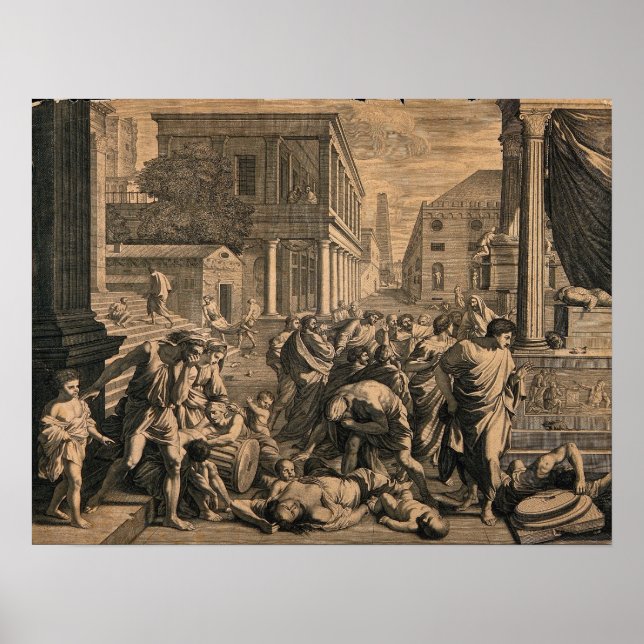 Affiche Poussin - La Peste Des Philistins À Ashdod (Devant)