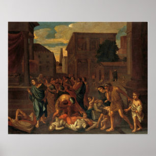 Affiche Poussin - La Peste Des Philistins À Ashdod