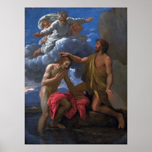 Affiche Poussin - Saint Jean baptisant le Christ (Devant)