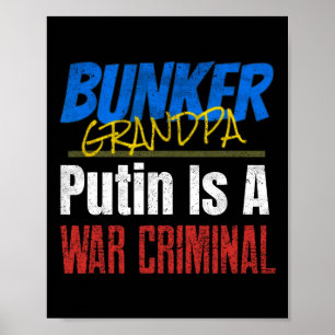 Affiche Poutine est un criminel de guerre Ukraine Ukrainie
