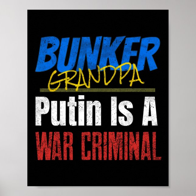 Affiche Poutine est un criminel de guerre Ukraine Ukrainie (Devant)