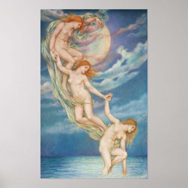 Affiche Poutres de lune Plongée dans la mer | Evelyn De Mo (Devant)