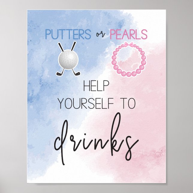 Affiche Pouttes ou perles Aidez-vous à boire signe (Devant)