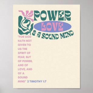 Affiche Pouvoir, Amour et un esprit sonore/art chrétien/te