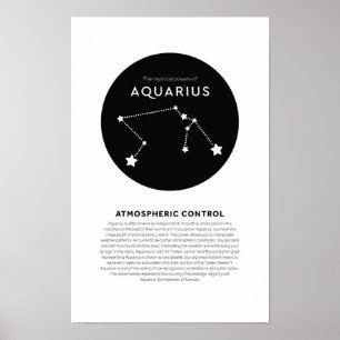 Affiche Pouvoir mystique d'Aquarius Astrologie Star Zodiac