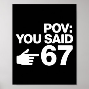 Affiche Pov vous avez dit 67 drôle de typographie de main