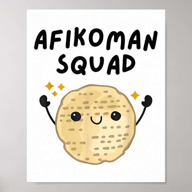 Affiche Pover Afikoman Squad mignon Pesach Enfants (Devant)