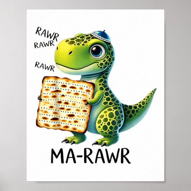 Affiche Pover Maror Ma rugissement Dinosaur Drôle Poisson  (Devant)
