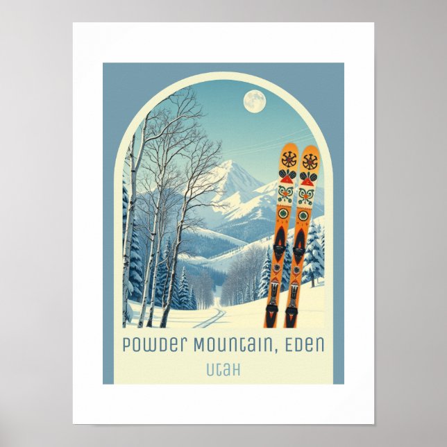 Affiche Powder Mountain Utah eden ski (Devant)