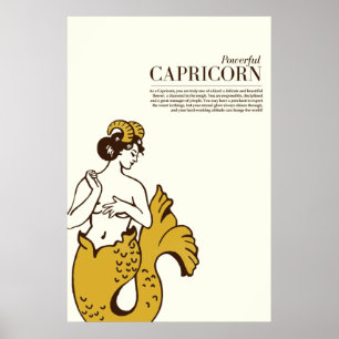 Affiche "Power Capricorn" Cute & Cool Zodiac Art