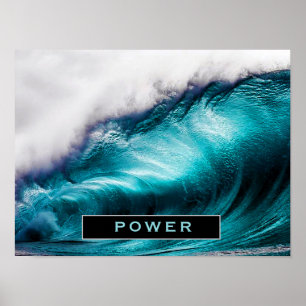 Affiche Power Inspirational Word Ocean Wave Photographie