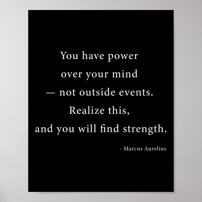 Affiche Power Over Your Mind Marcus Aurelius Stoic Philoso (Devant)