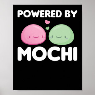 Affiche Powered By Mochi - Kawaii Mochi Ice Cream