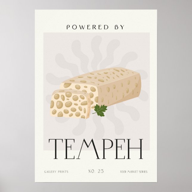 Affiche Powered by Tempeh Plant Based Kitchen Decor  (Devant)