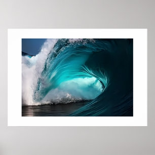 Affiche Powerful Ocean Wave Majestic Blue Sea Nature