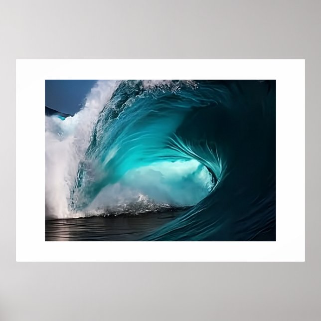 Affiche Powerful Ocean Wave Majestic Blue Sea Nature  (Devant)