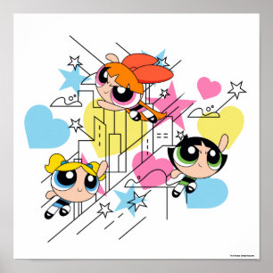 Affiche Powerpuff Girls Townsville Pattern