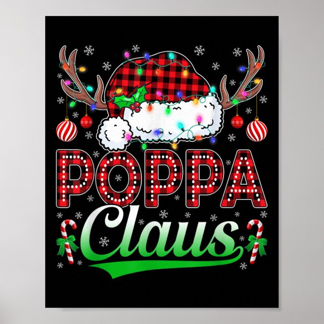 Affiche Ppa Claus Christmas Lights Matching Family Xmas Pa (Devant)