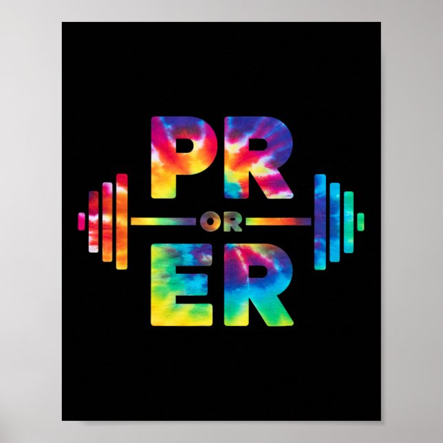 Affiche Pr Ou Er Weightlifting Funny Gym Tee Humour d'entr (Devant)