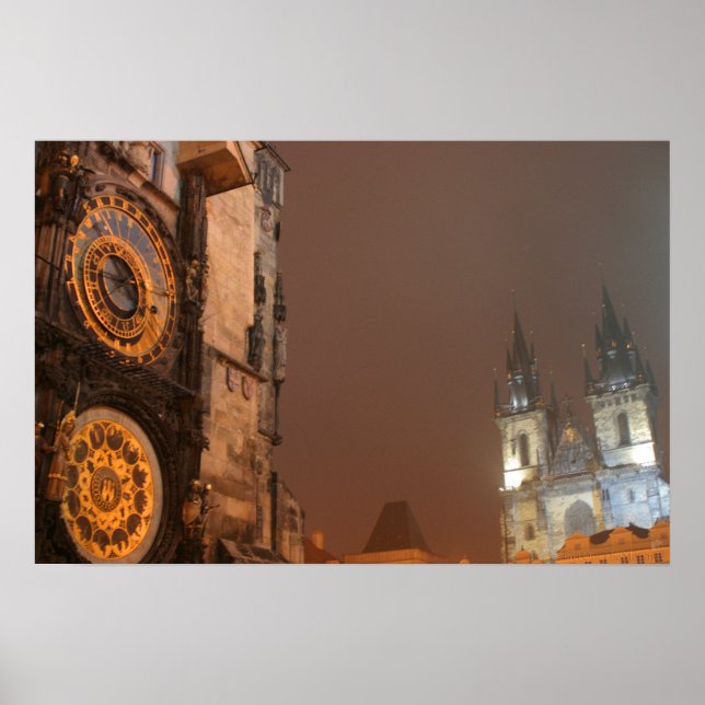 Affiche Prague en tirage de nuit (Devant)