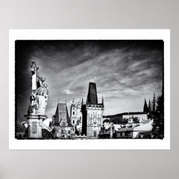 Affiche Prague & tour de la tour Charles /Tchèque