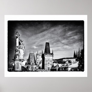 Affiche Prague & tour de la tour Charles /Tchèque