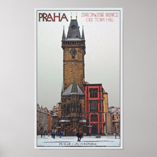 Affiche Prague - vieux hôtel de ville