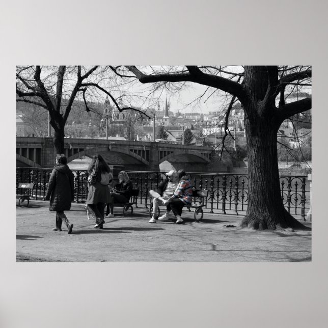 Affiche Prague - Vue Mala Strana avec couleur sélective (Devant)
