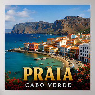 Affiche Praia Falaises Atlantique et Beauté Insulaire