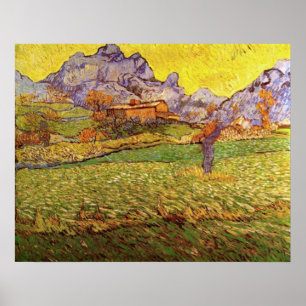 Affiche Prairie dans les montagnes par Vincent van Gogh