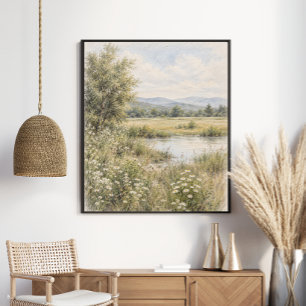 Affiche Prairie de fleurs sauvages paisible