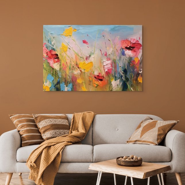 Affiche Prairie d'Été – Fleurs Sauvages Abstraites Express (Summer Meadow – Expressive Abstract Wildflowers)