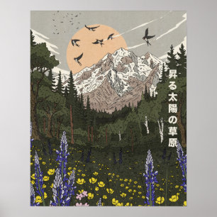 Affiche Prairie du Soleil Levant