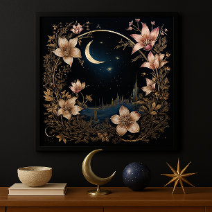 Affiche Prairie Lunaire Enchantée