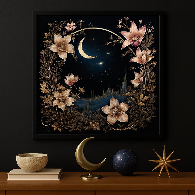 Affiche Prairie Lunaire Enchantée (Créateur téléchargé)
