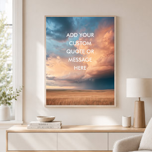 Affiche Prairie Orageuse - Créez Votre Propre Citation
