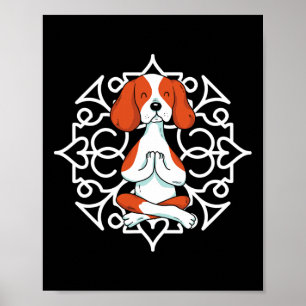 Affiche Praticien de yoga pour chien aux pattes de beagle 