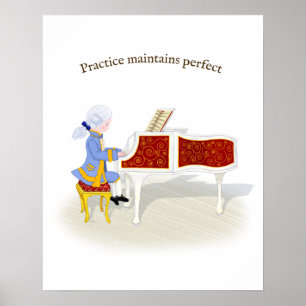 Affiche Pratique Maintient Parfait Mozart Jouer Piano