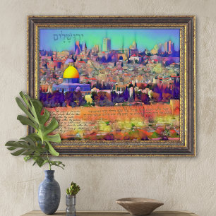 Affiche Pray for Peace of Jerusalem Mixed Media Art Print