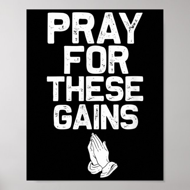 Affiche Pray For These Gains Fitness Gym Motivational  (Devant)